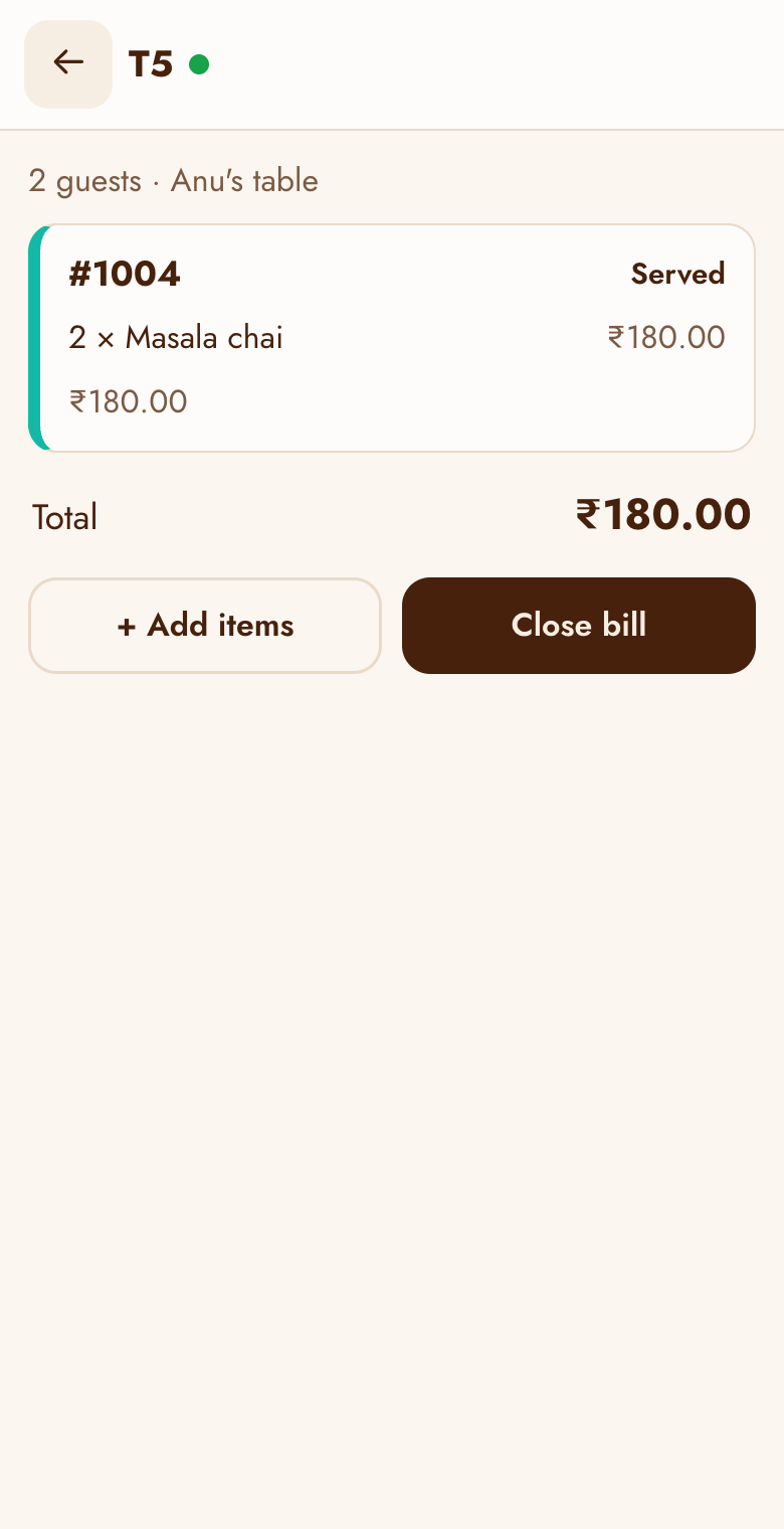A bill with everything served